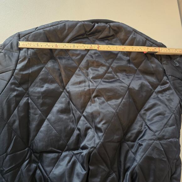 Eilly Bazar Quilted Bomber Jacket Women's L Black Zip Up NWOT - Picture 8 of 16